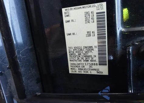 2012 Nissan Altima 2.5 S from USA, damaged, VIN 1N4AL2AP7CC175888